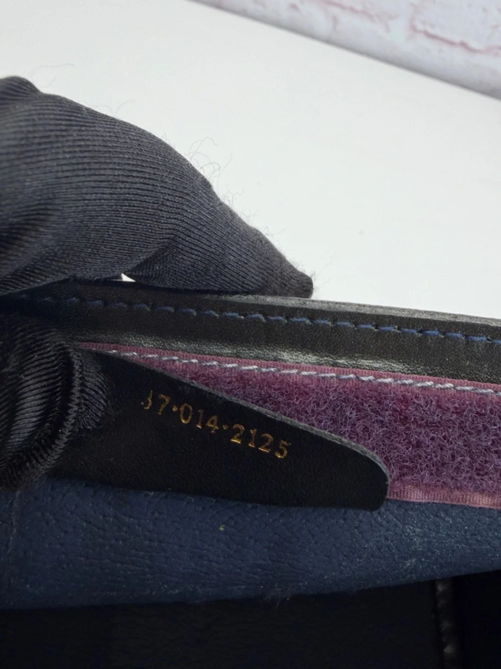 Gucci Vintage Sherry Line Navy-Red Stripe GG Supreme Canvas Clutch